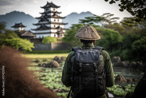 Mountain Hikking Adventures: Exploring Asia's Stunning Pagoda Architecture - AI Generative