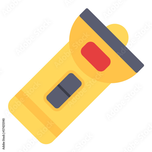 Flashlight Flat Multicolor Icon