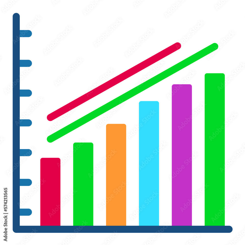 Escalating Bar Graph Flat Multicolor Icon Escalating Bar Graph Flat Multicolor Icon