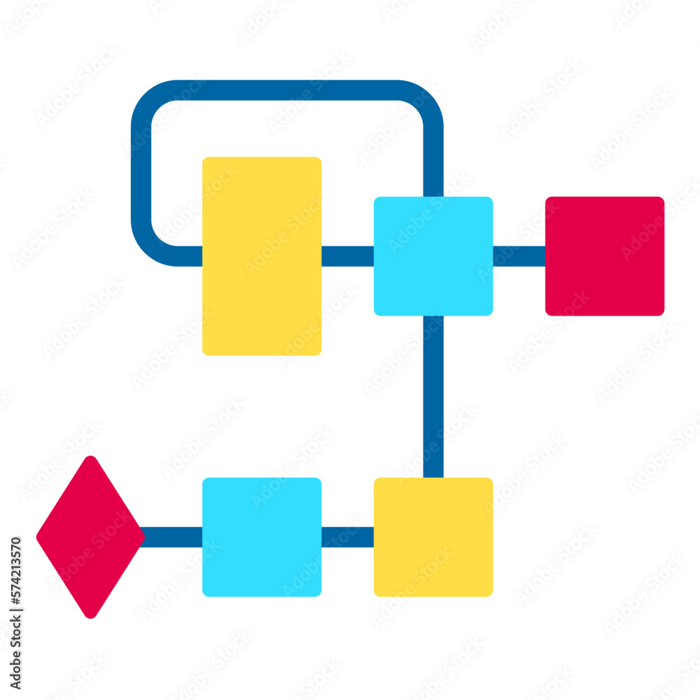 Flowchart Flat Multicolor Icon Flowchart Flat Multicolor Icon
