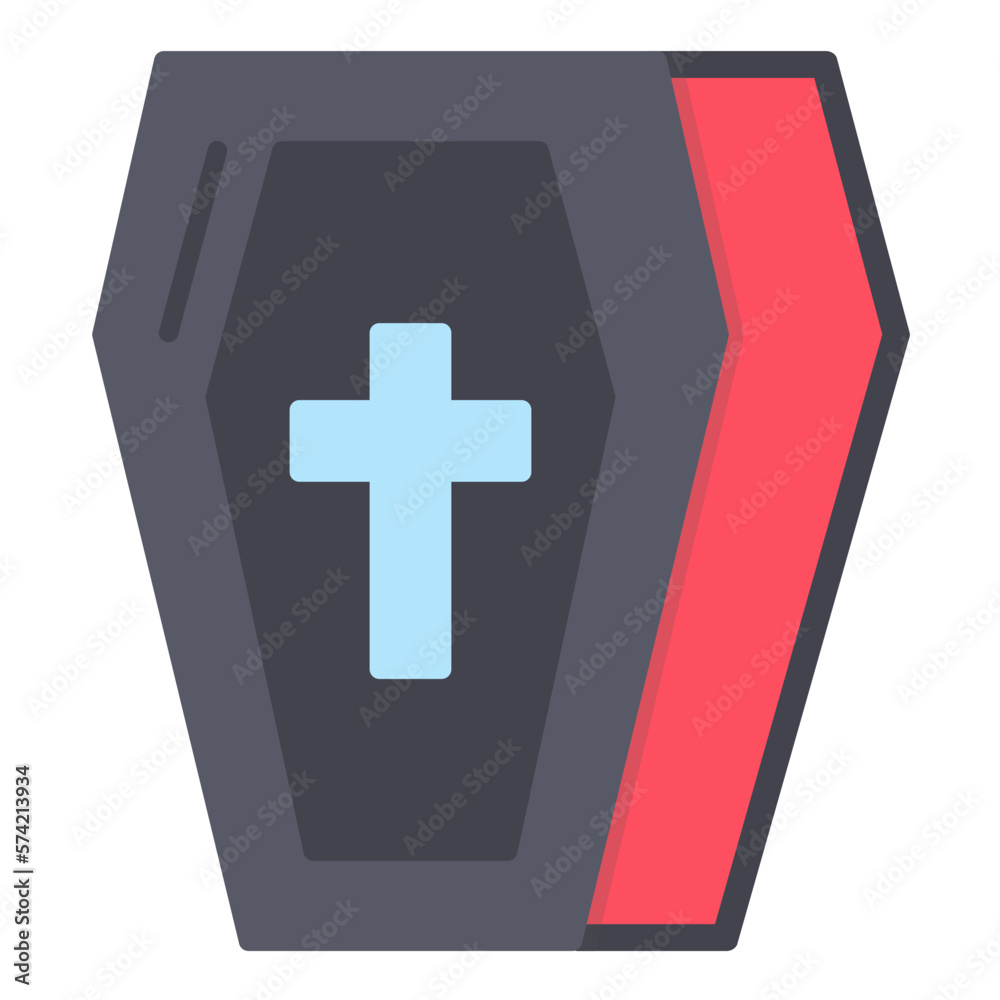 Obraz premium Coffin Flat Multicolor Icon