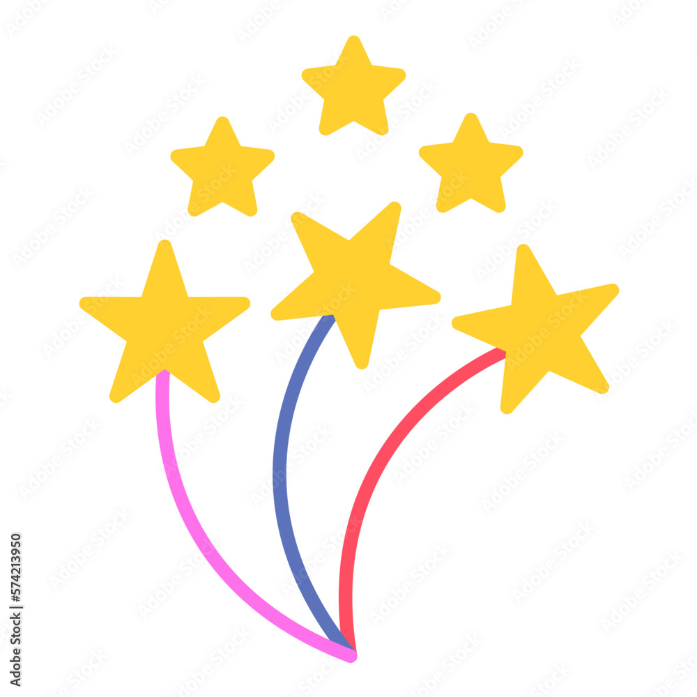 Obraz premium Fireworks Flat Multicolor Icon