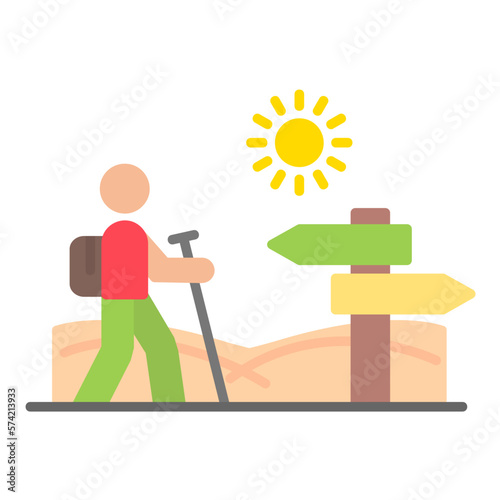 Tourist Flat Multicolor Icon