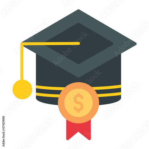 Scholarship Flat Multicolor Icon