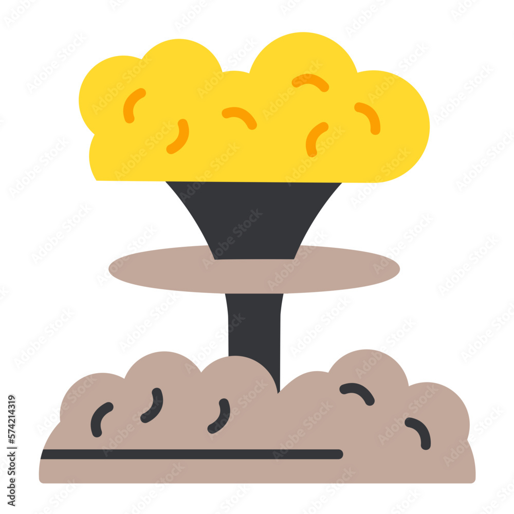 Nuclear Explosion Flat Multicolor Icon Nuclear Explosion Flat Multicolor Icon