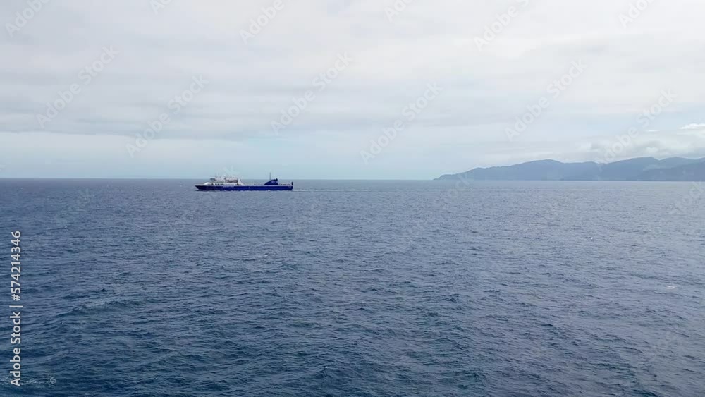 The Bluebridge Strait Feronia crossing the Cook Strait in New Zealand. The Bluebridge Strait Feronia crossing the Cook Strait in New Zealand.