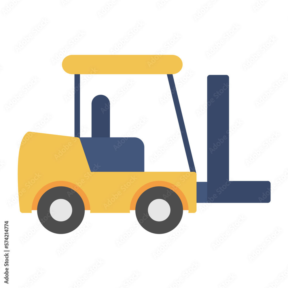 Forklift Flat Multicolor Icon