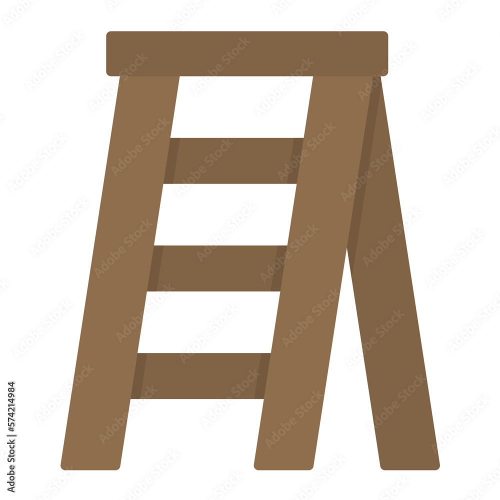 Stepladder Flat Multicolor Icon Stepladder Flat Multicolor Icon