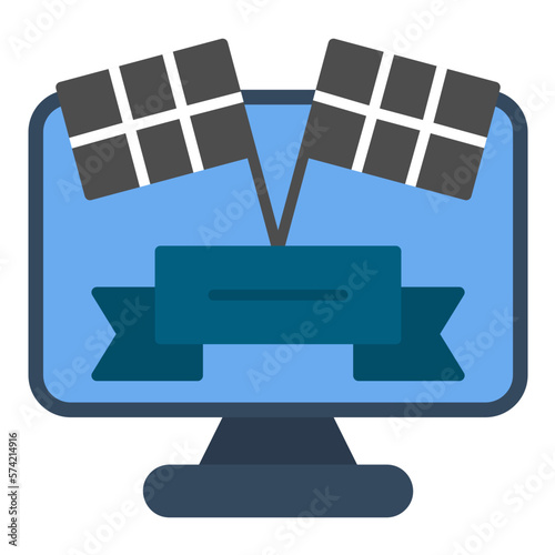 Racing Game Flat Multicolor Icon