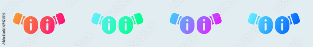 Earbuds solid icon in gradient colors. Wireless earphones signs vector illustration. Earbuds solid icon in gradient colors. Wireless earphones signs vector illustration.