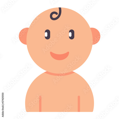 Baby Smile Flat Multicolor Icon