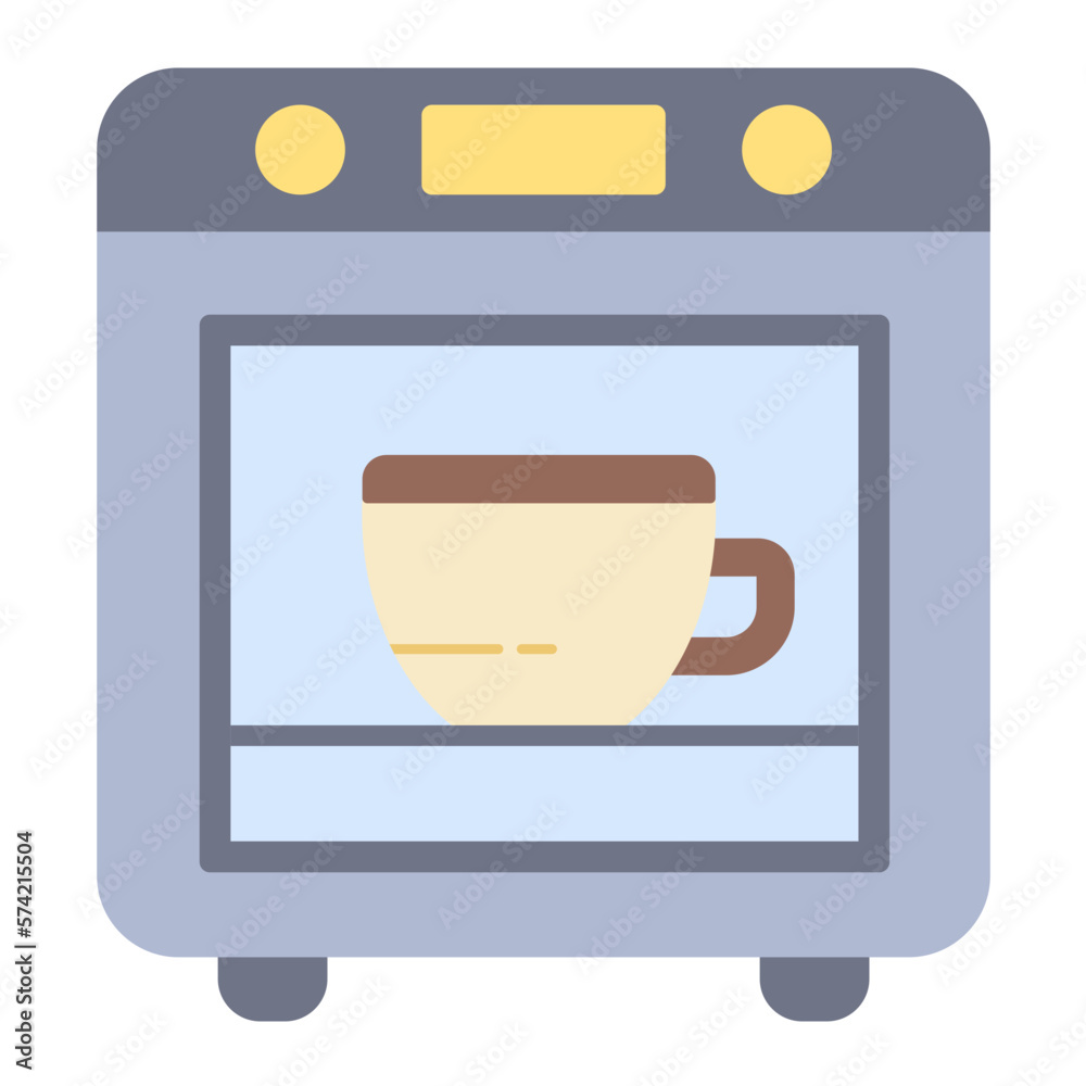 Coffee Oven Flat Multicolor Icon Coffee Oven Flat Multicolor Icon