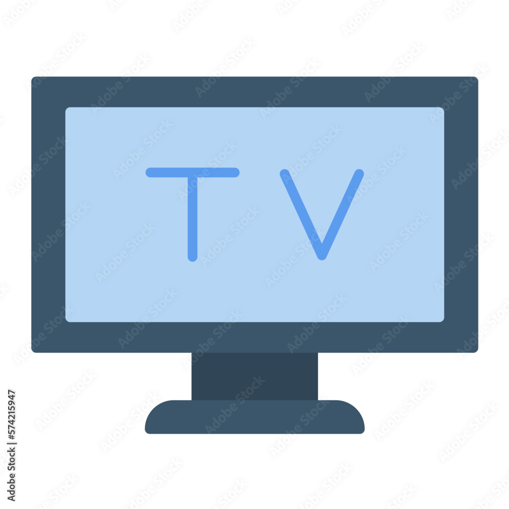 Television Flat Multicolor Icon Television Flat Multicolor Icon