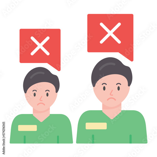 People Disagree Flat Multicolor Icon