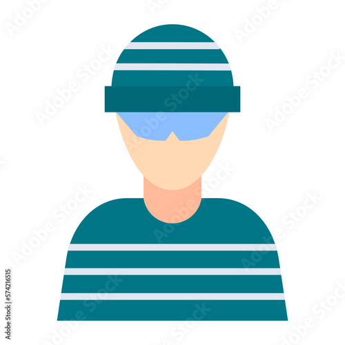 Criminal Flat Multicolor Icon