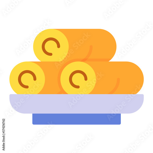 Spring Rolls Flat Multicolor Icon