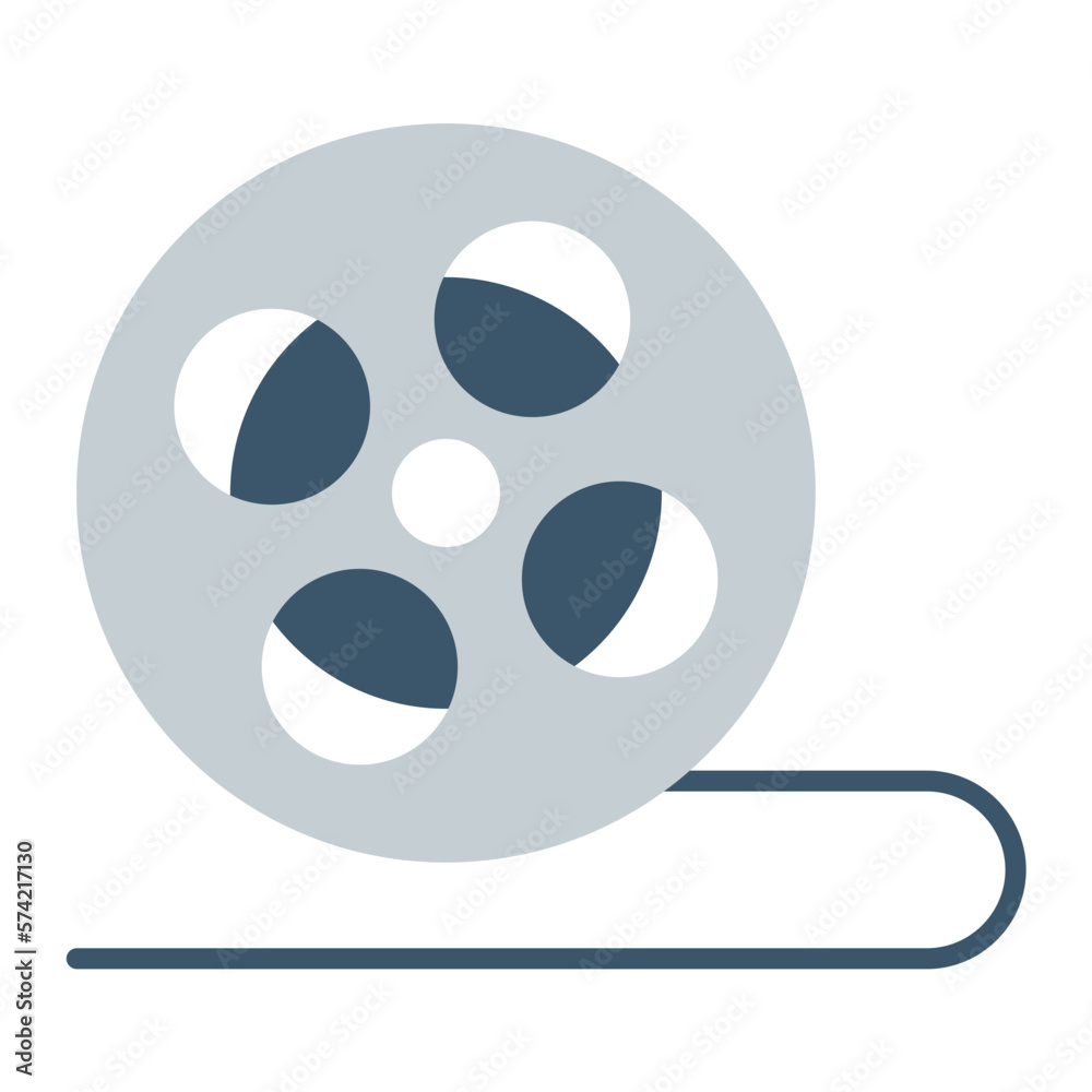 Film Reel Flat Multicolor Icon