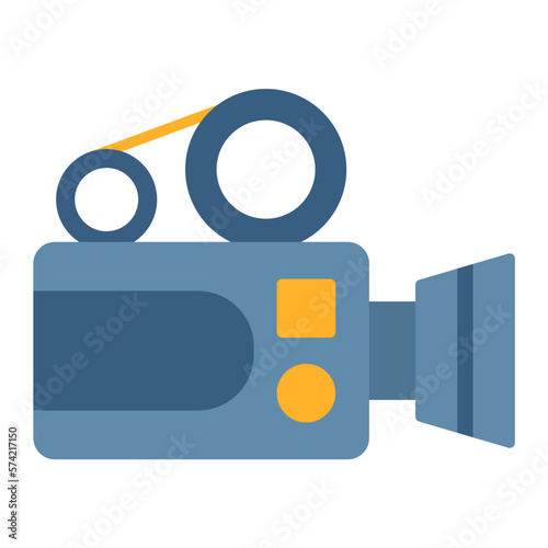 Video Camera Flat Multicolor Icon