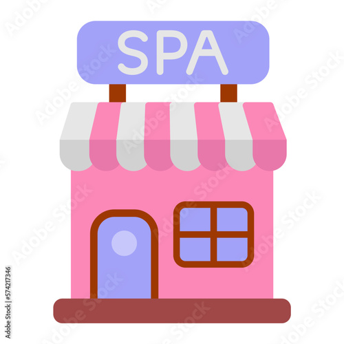 Spa Center Flat Multicolor Icon