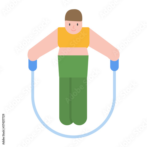 Person skipping rope Flat Multicolor Icon