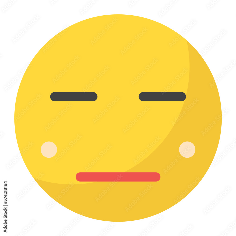 Expressionless Face Flat Multicolor Icon Expressionless Face Flat Multicolor Icon