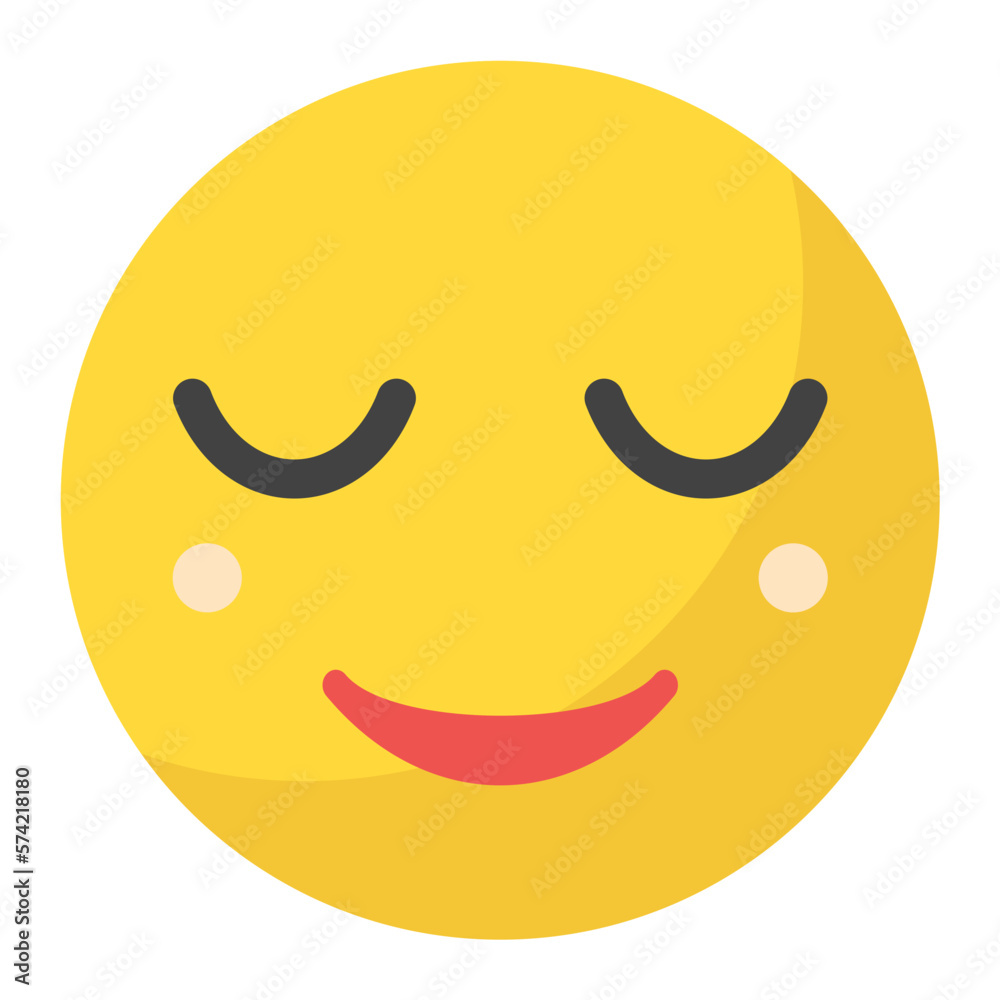 Relieved Face Flat Multicolor Icon Relieved Face Flat Multicolor Icon