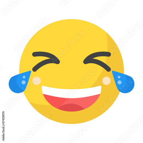 Rolling on the Floor Laughing Flat Multicolor Icon