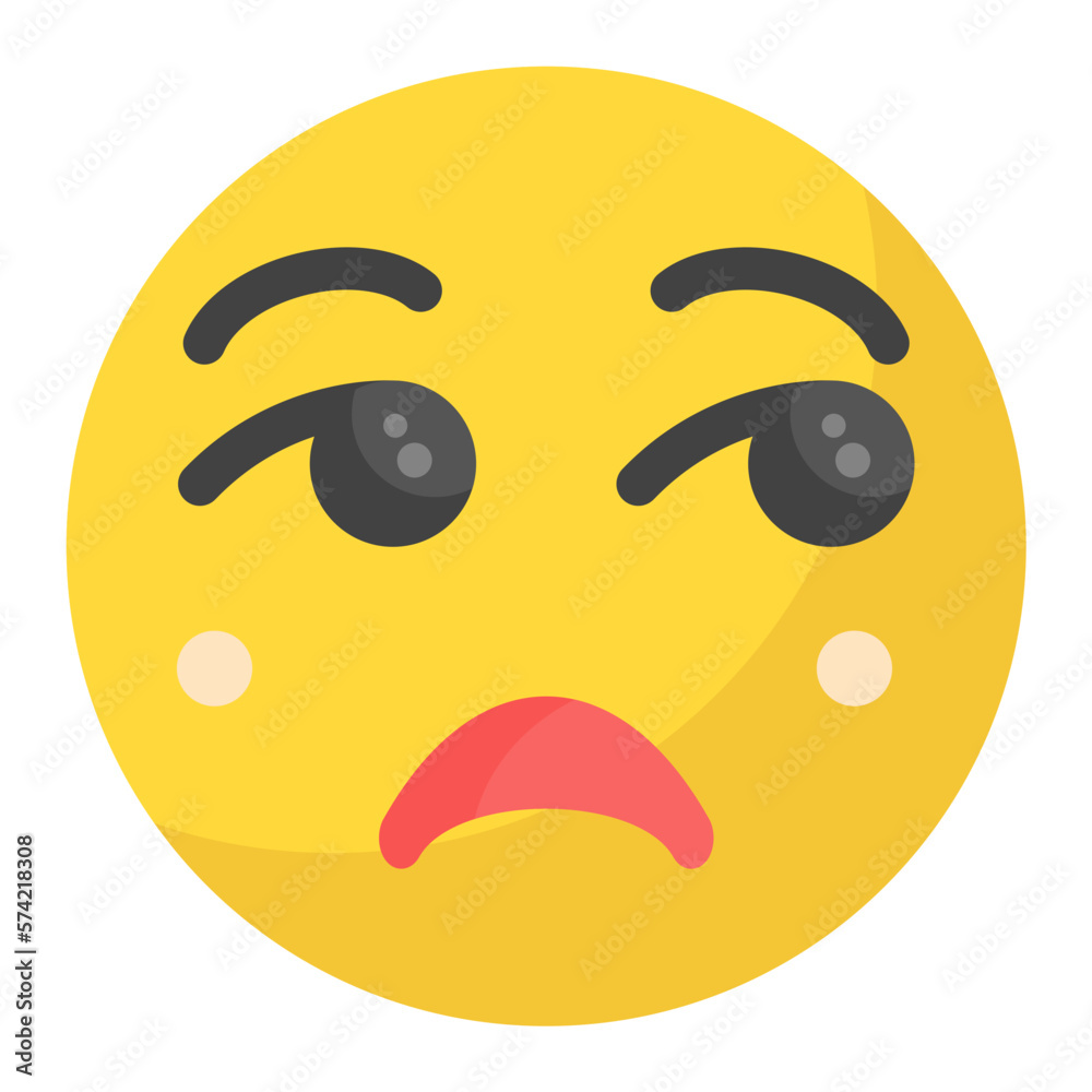 Unamused Face Flat Multicolor Icon Unamused Face Flat Multicolor Icon