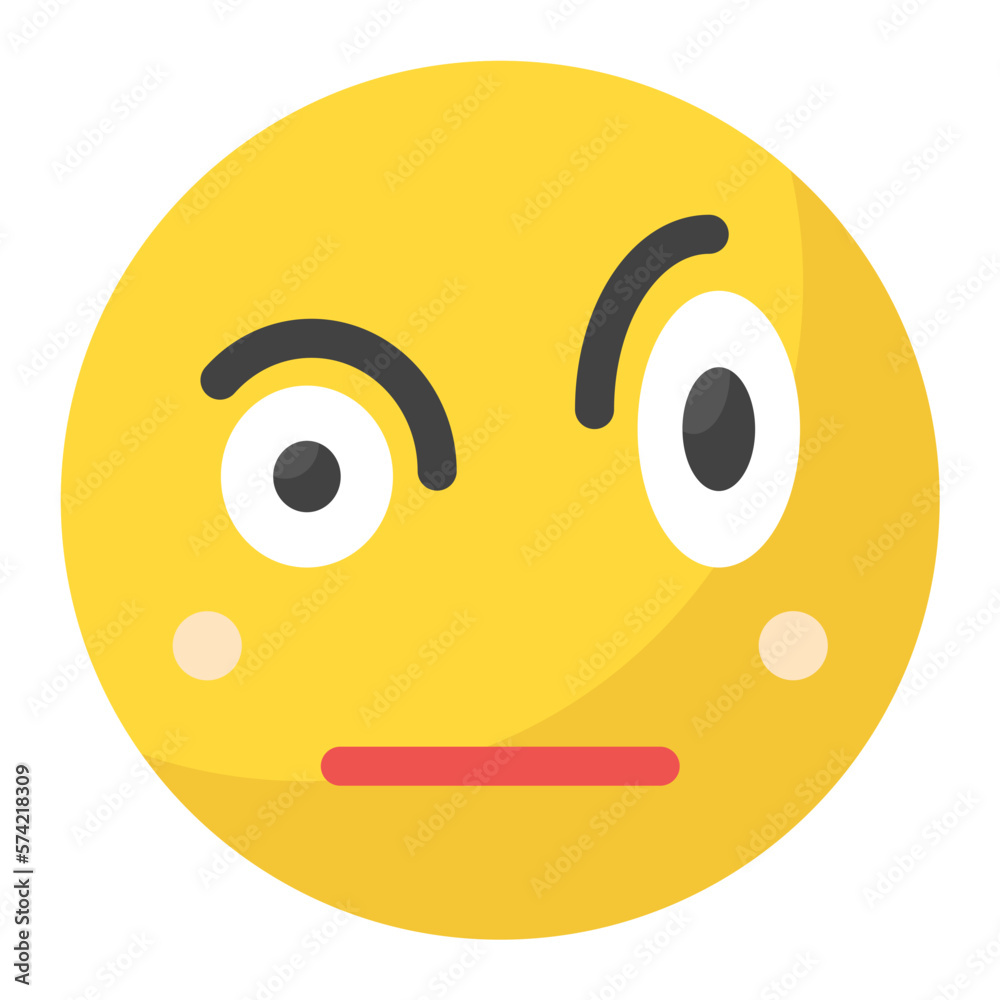 Face with Raised Eyebrow Flat Multicolor Icon Face with Raised Eyebrow Flat Multicolor Icon