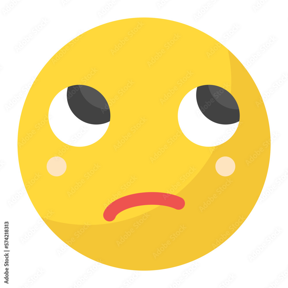 Face with Rolling Eyes Flat Multicolor Icon Face with Rolling Eyes Flat Multicolor Icon