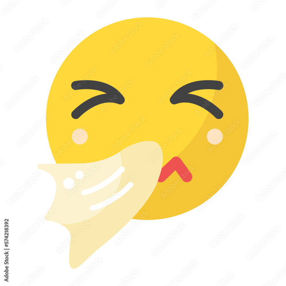 Sneezing Face Flat Multicolor Icon Sneezing Face Flat Multicolor Icon