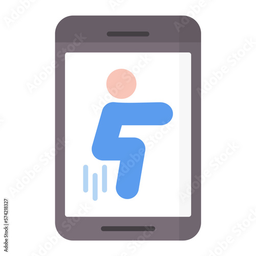 Squat Flat Multicolor Icon