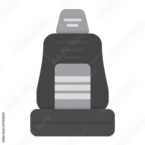 Racing Car Seat Flat Multicolor Icon