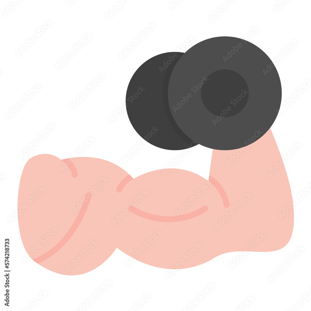 Weightlifting Flat Multicolor Icon Weightlifting Flat Multicolor Icon