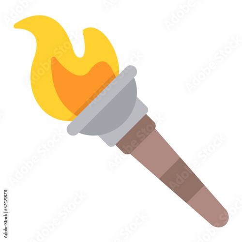 Olympic Torch Flat Multicolor Icon