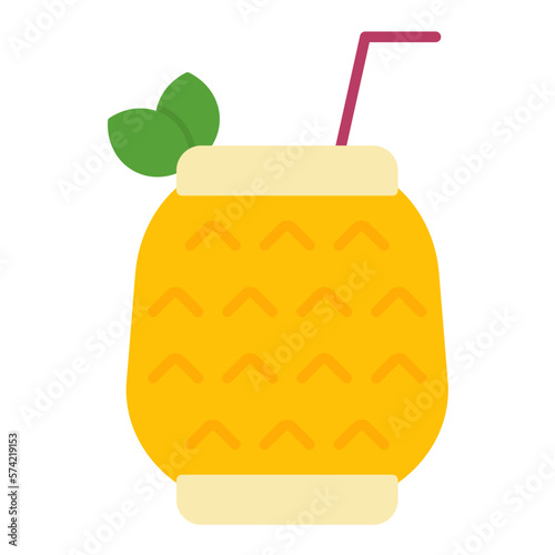 Pina Colada Flat Multicolor Icon