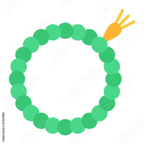 Praying Beads Flat Multicolor Icon