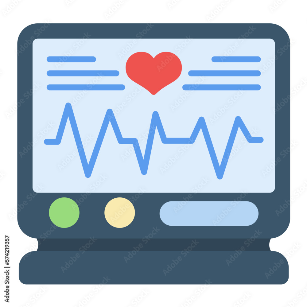 Electrocardiogram Flat Multicolor Icon Electrocardiogram Flat Multicolor Icon