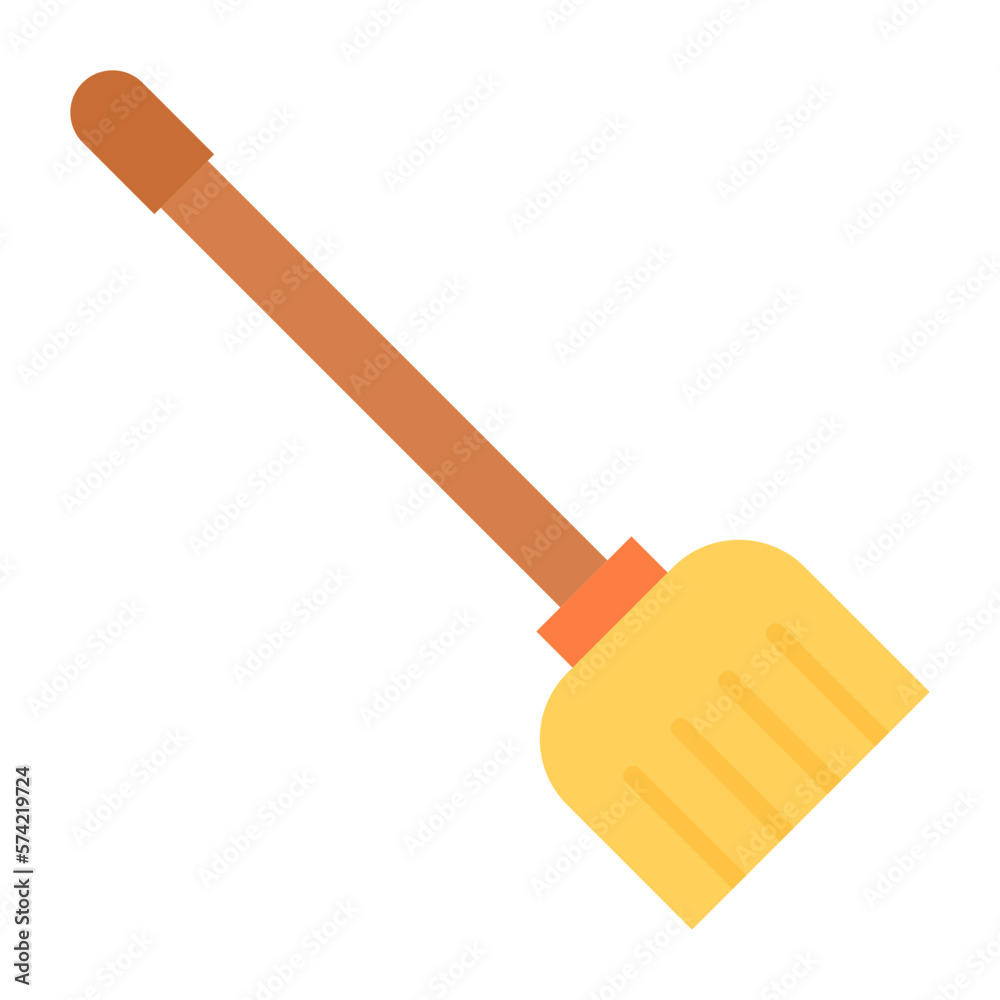 Broom Cleaning Flat Multicolor Icon Broom Cleaning Flat Multicolor Icon