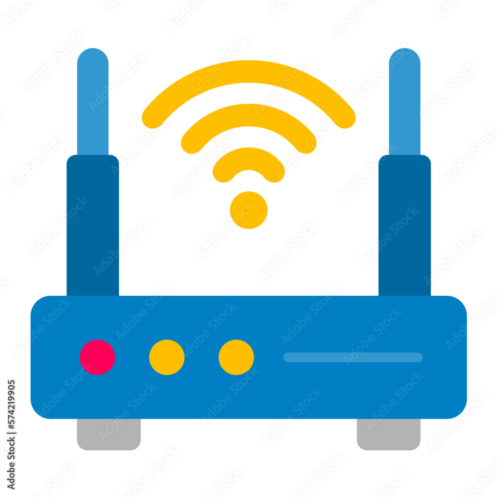 Wifi Connection Flat Multicolor Icon Wifi Connection Flat Multicolor Icon