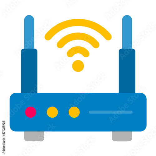Wifi Connection Flat Multicolor Icon