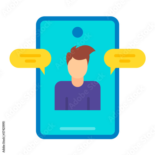 Videocall Discussion Flat Multicolor Icon