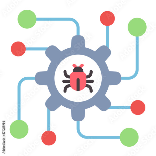 Debug Flat Multicolor Icon