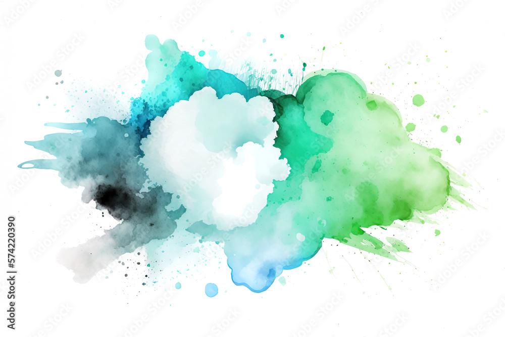 An Illustration of a Fun, Expressive Watercolor Paint Powder Splat Explosion blob drip splodge spot Mark With an Explosion of Color, Movement and Artistic Flair