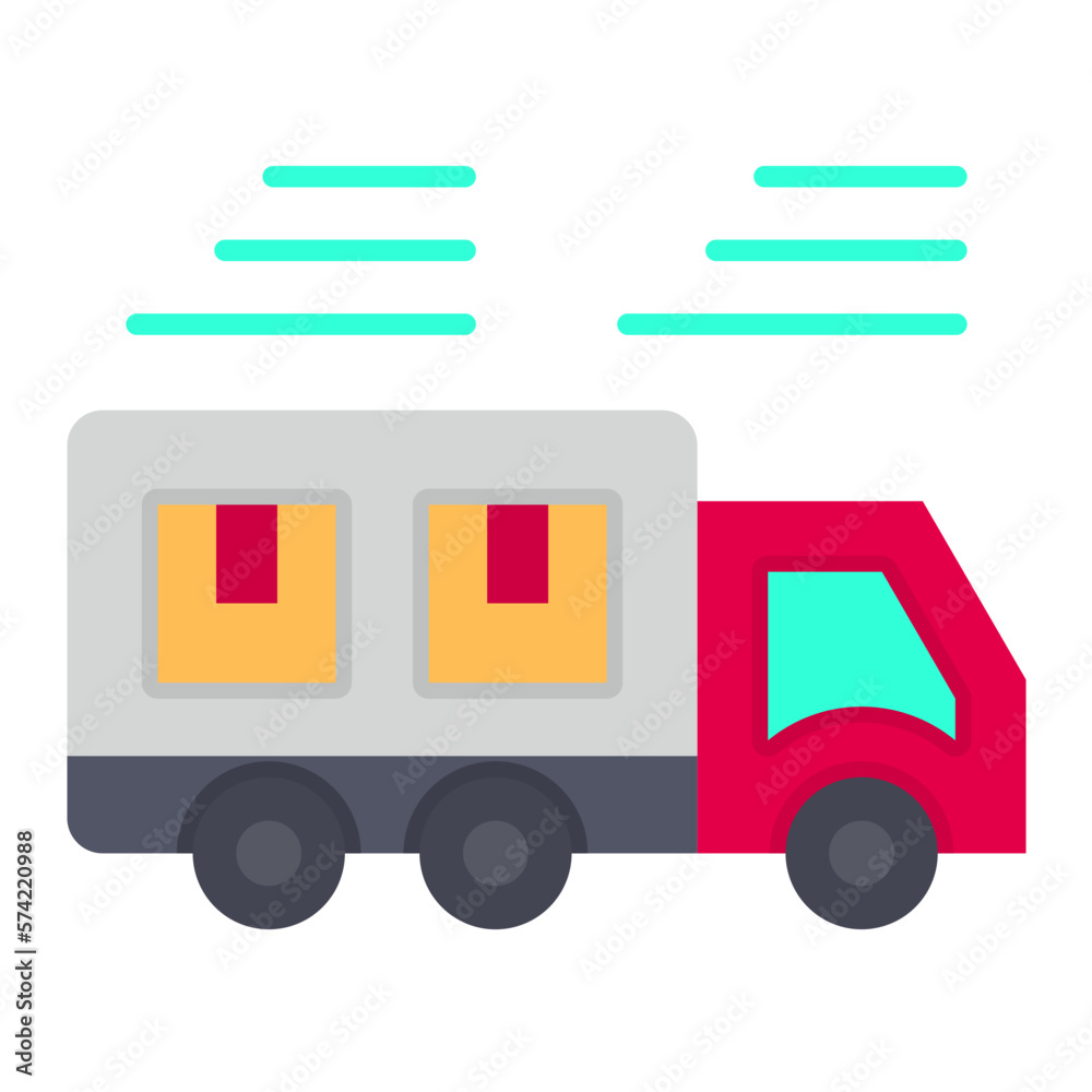 Fast Delivery Flat Multicolor Icon Fast Delivery Flat Multicolor Icon
