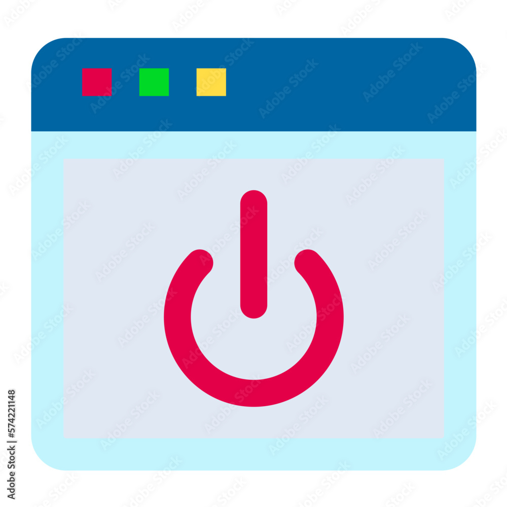 Power Interface Flat Multicolor Icon Power Interface Flat Multicolor Icon