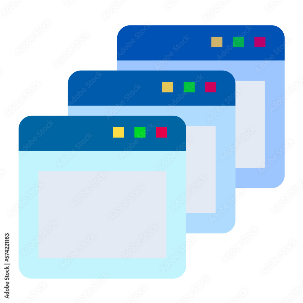 Browser Tabs Flat Multicolor Icon Browser Tabs Flat Multicolor Icon