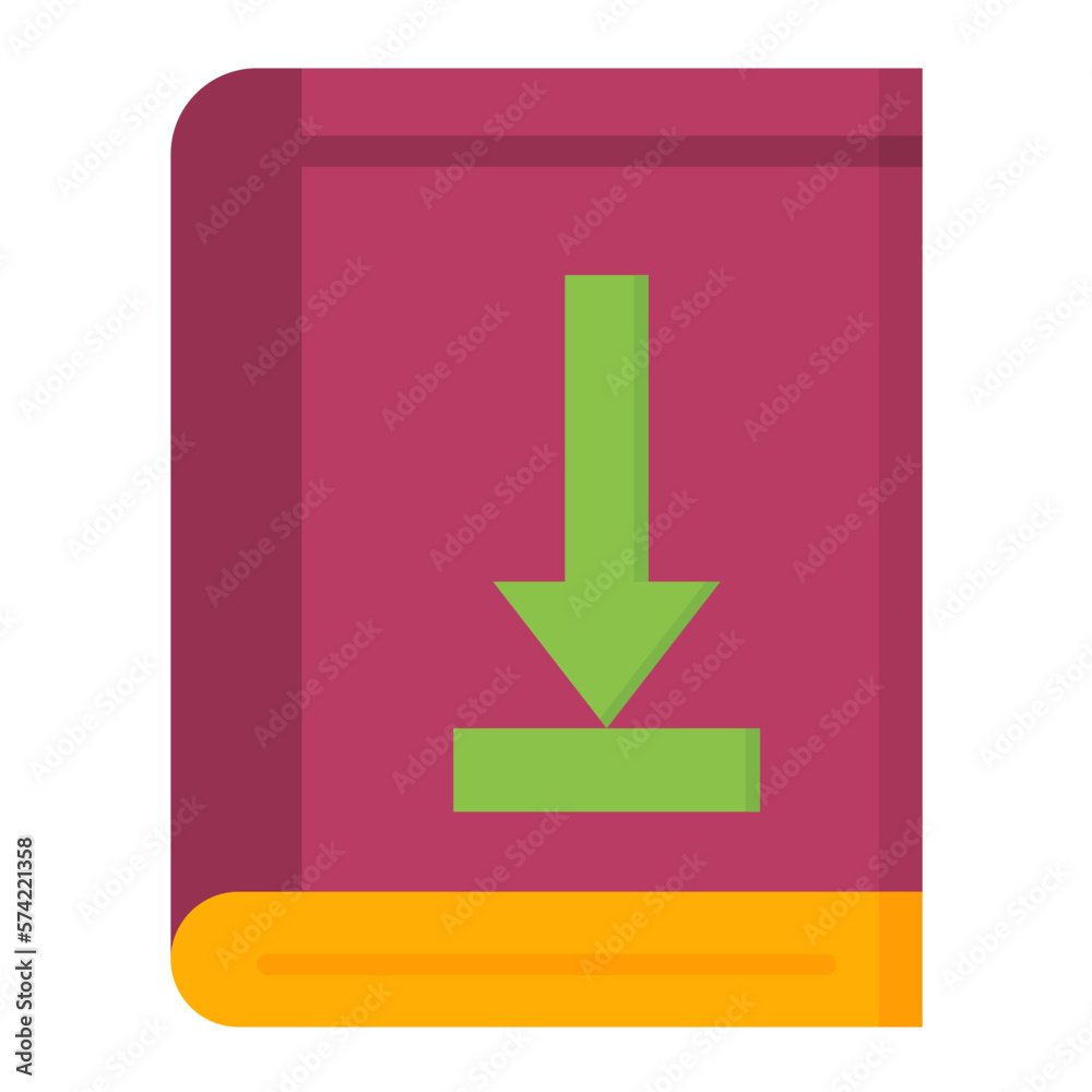 Download Book Flat Multicolor Icon Download Book Flat Multicolor Icon