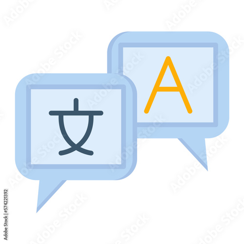 Language Course Flat Multicolor Icon