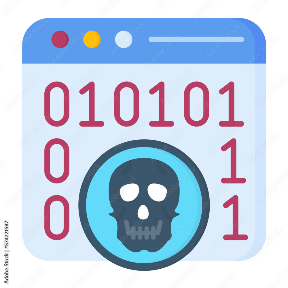 Website Hacked Flat Multicolor Icon Website Hacked Flat Multicolor Icon